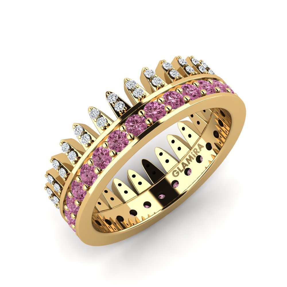 Or Jaune 14k Grenat de Rhodolite Bague Deshazo