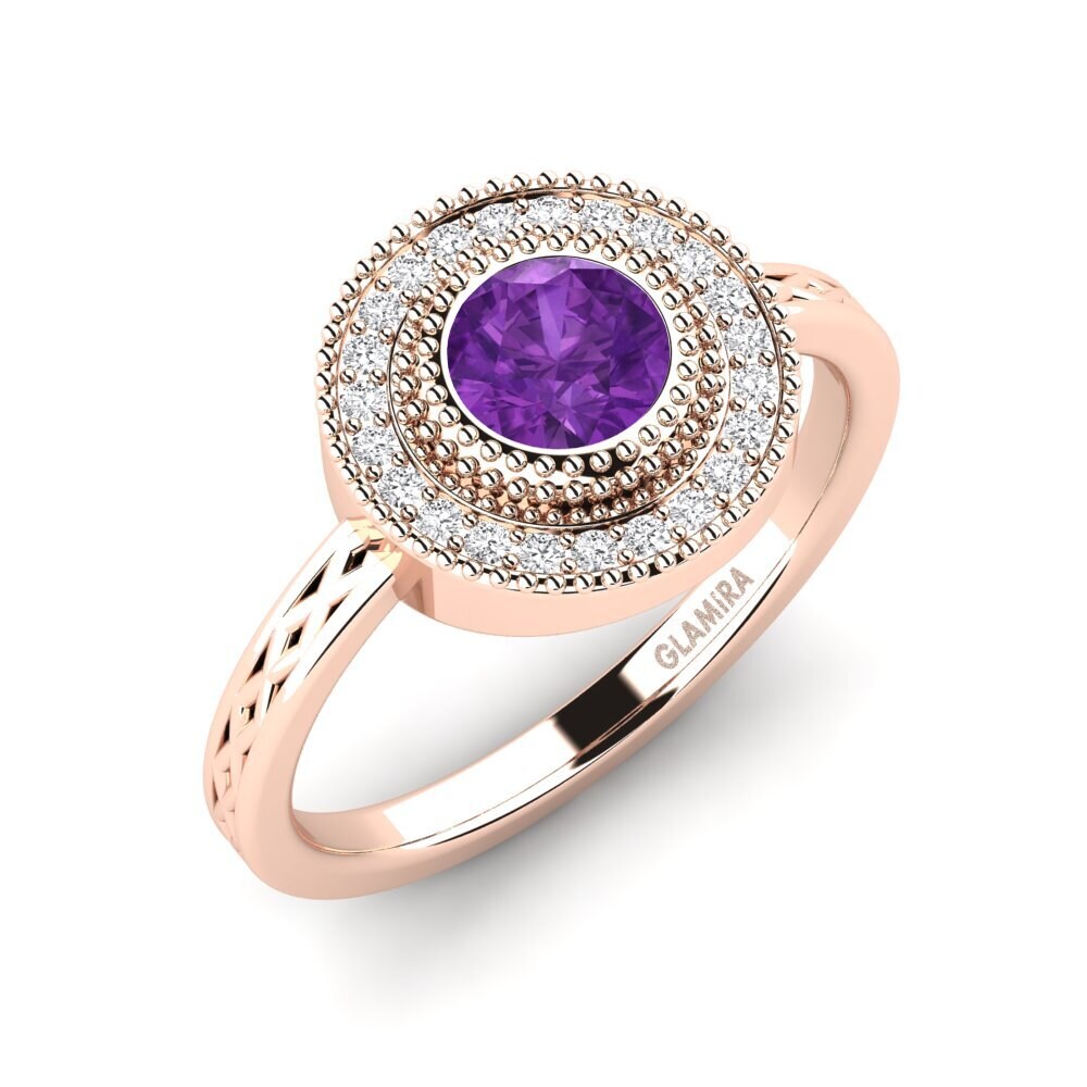 14k Rose Gold Amethyst Engagement Ring Destinesia
