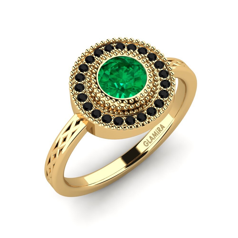 Smaragd (Gemaakt in het laboratorium) Verlovingsring Destinesia