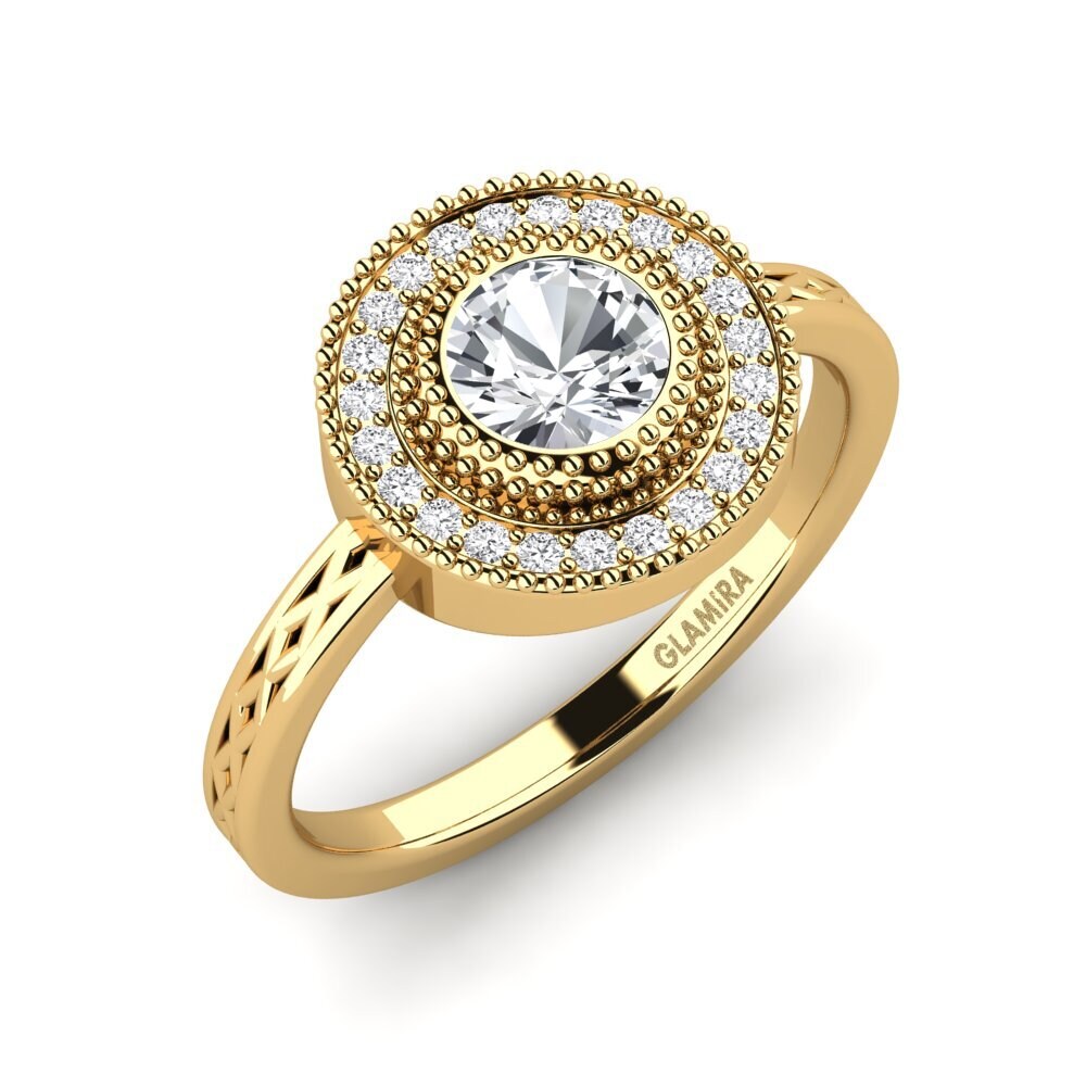 14k Oro Amarillo Anillo de compromiso Destinesia