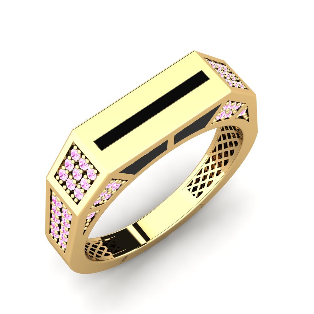 Or Jaune 14k Saphir Rose Bague Donnellan