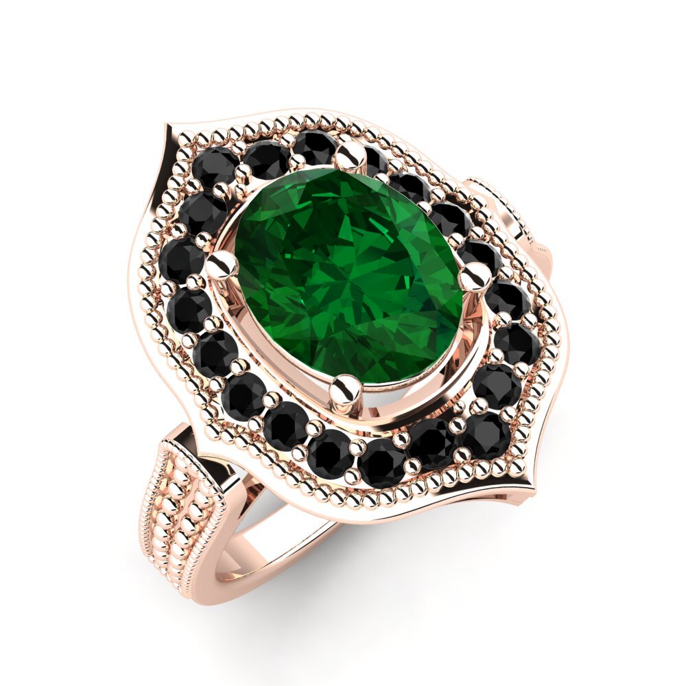 Smaragd (Gemaakt in het laboratorium) Verlovingsring Dwarrenson