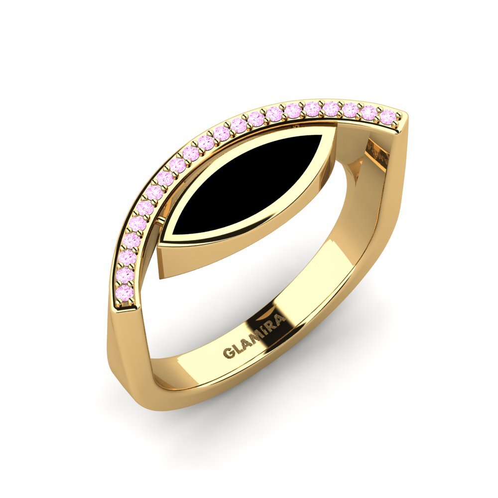 Or Jaune 14k Saphir Rose Bague Elboros