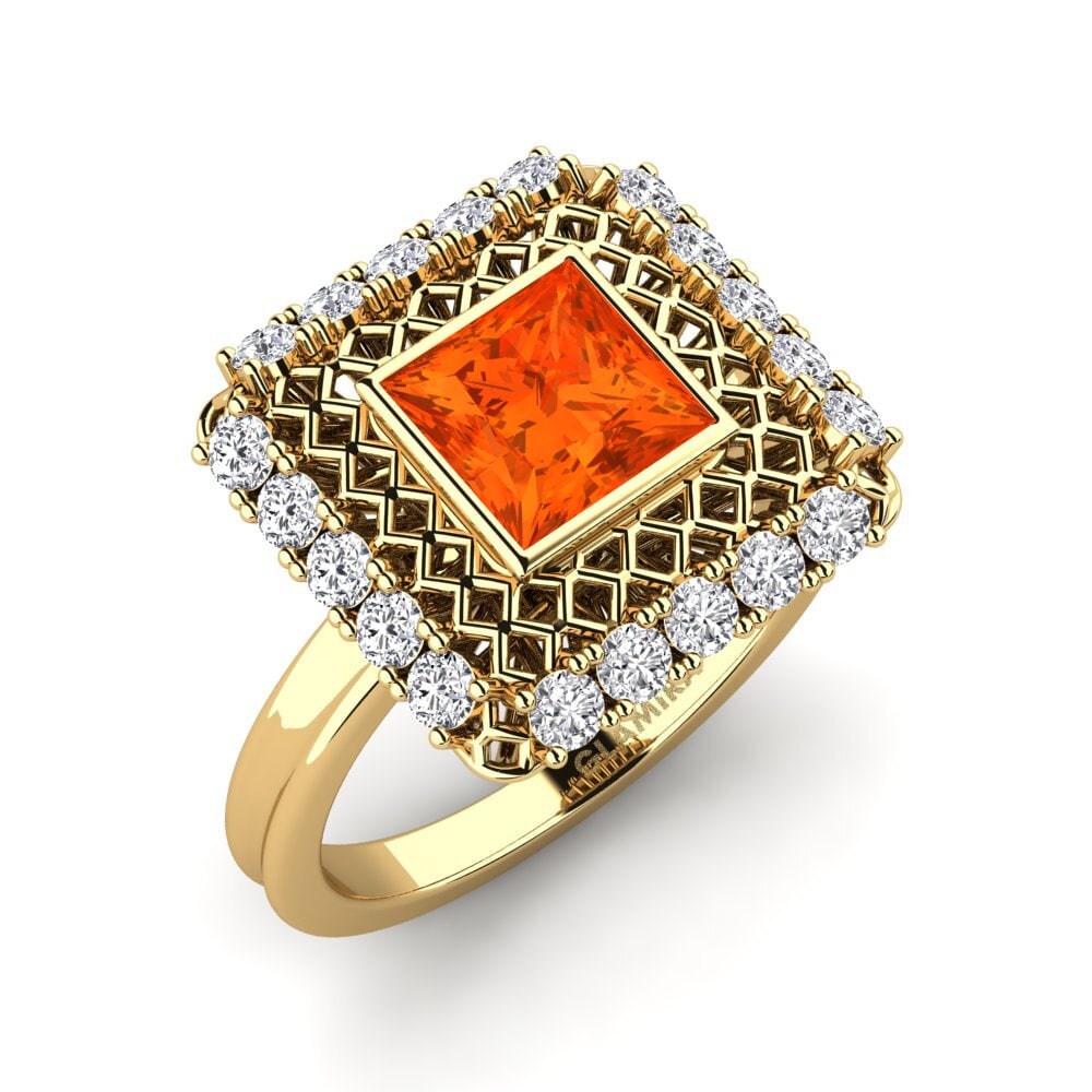 Fire Opal Engagement Ring Leclaire