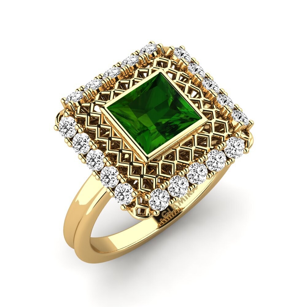 Turmalina verde Anillo de compromiso Leclaire