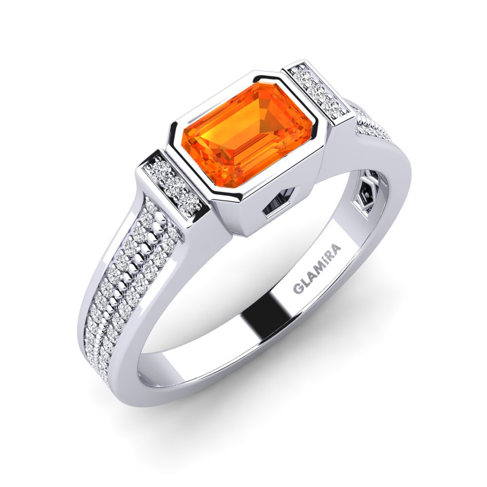 Orangefarbener Saphir Herrenring Legree