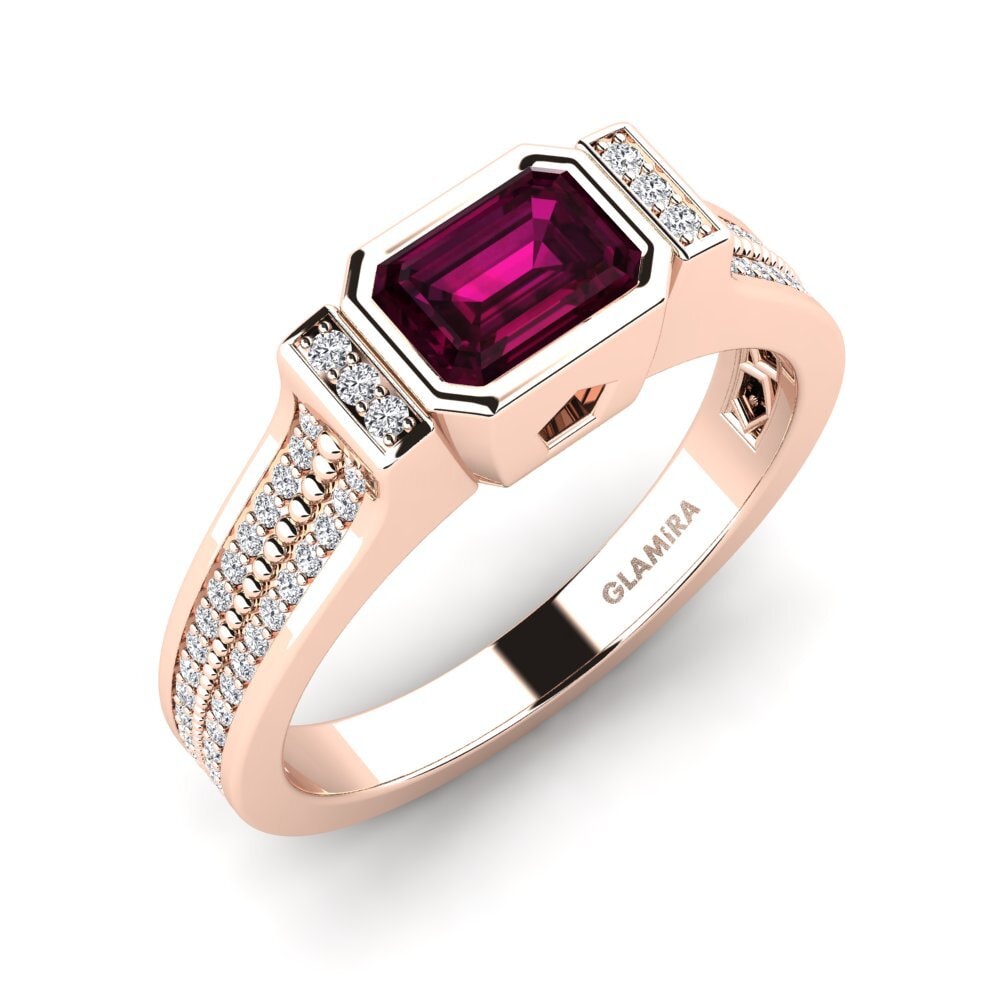 9ct Rose Gold Rhodolite Garnet Men's Ring Legree