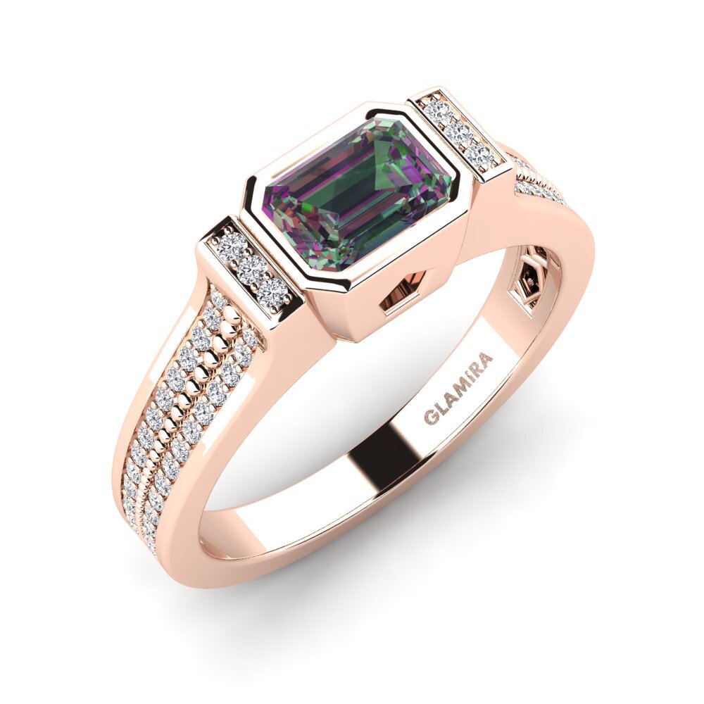 9ct Rose Gold Mystic Topaz Men's Ring Legree