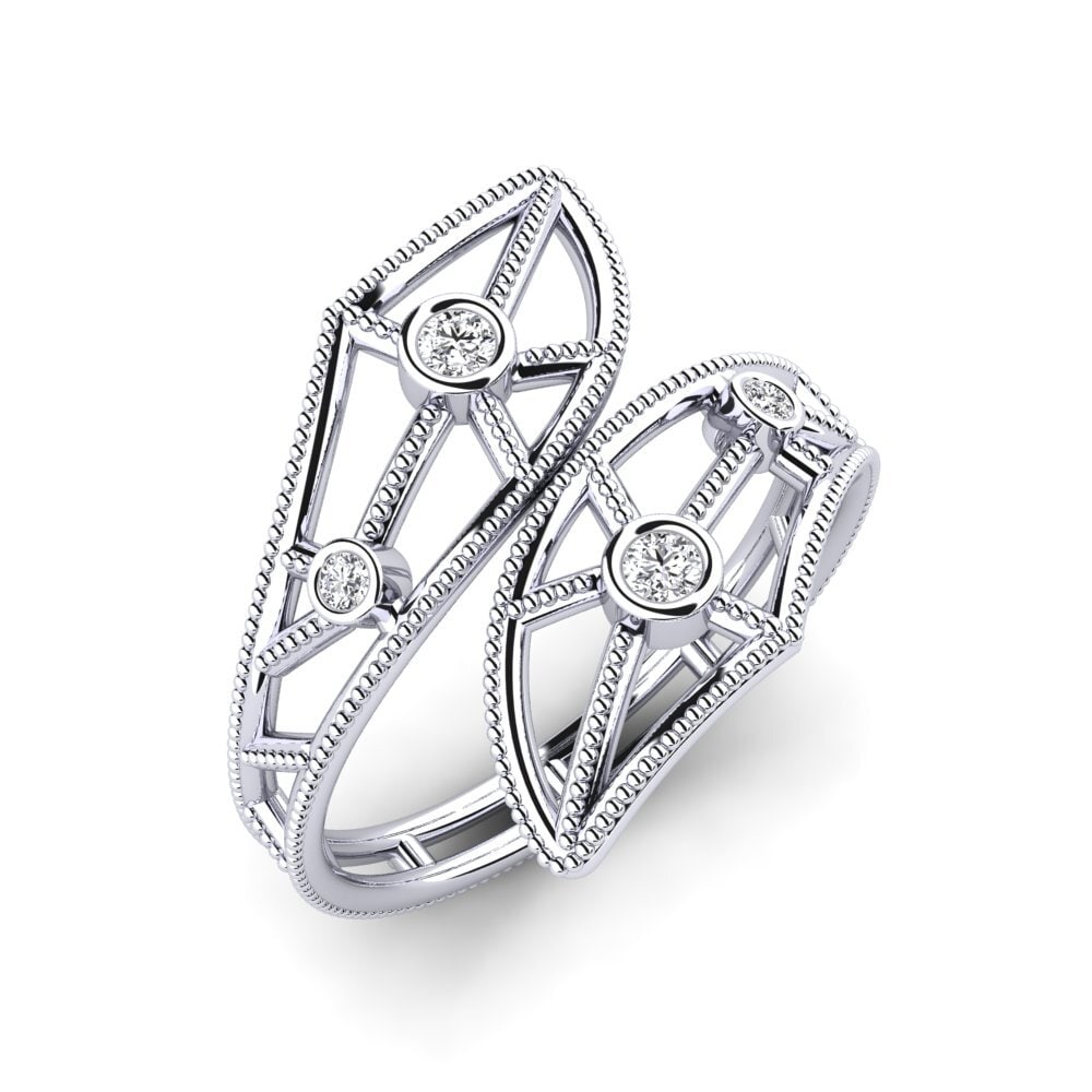 Compre GLAMIRA Anillo Rhem en corte Redondo 0.09 Quilates 9k Oro blanco ...