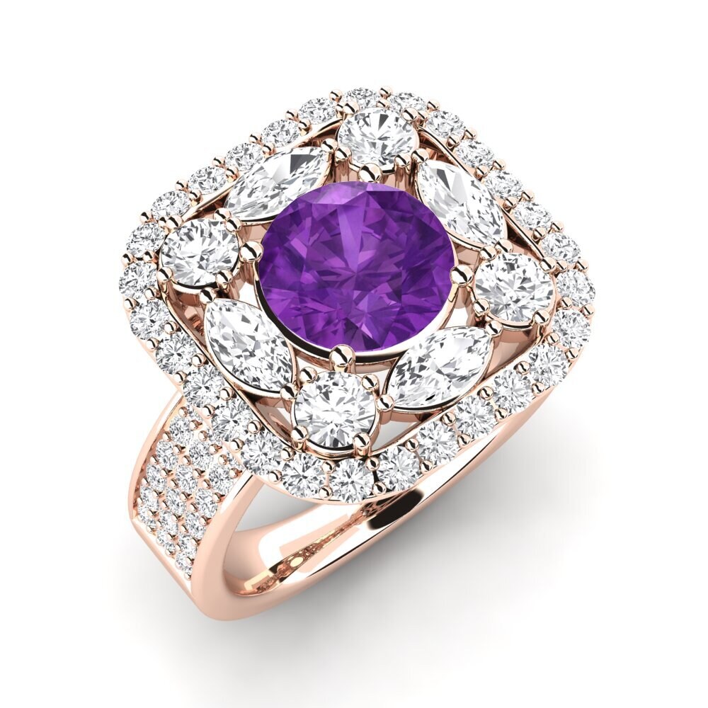 14k Rose Gold Amethyst Engagement Ring Rowides