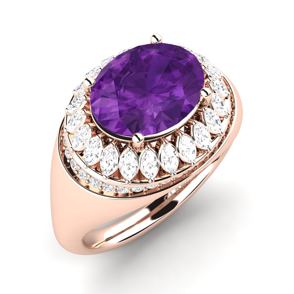14k Rose Gold Amethyst Engagement Ring Rumer