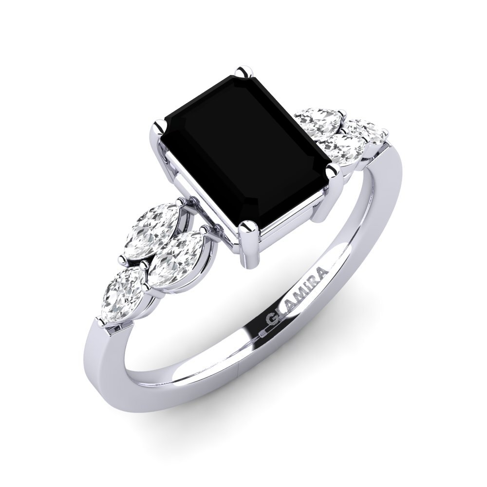 DazzlingRock Ring Mit Schwarzen Diamanten – 10K Weißgold, 0,25 Ct, Rundschliff