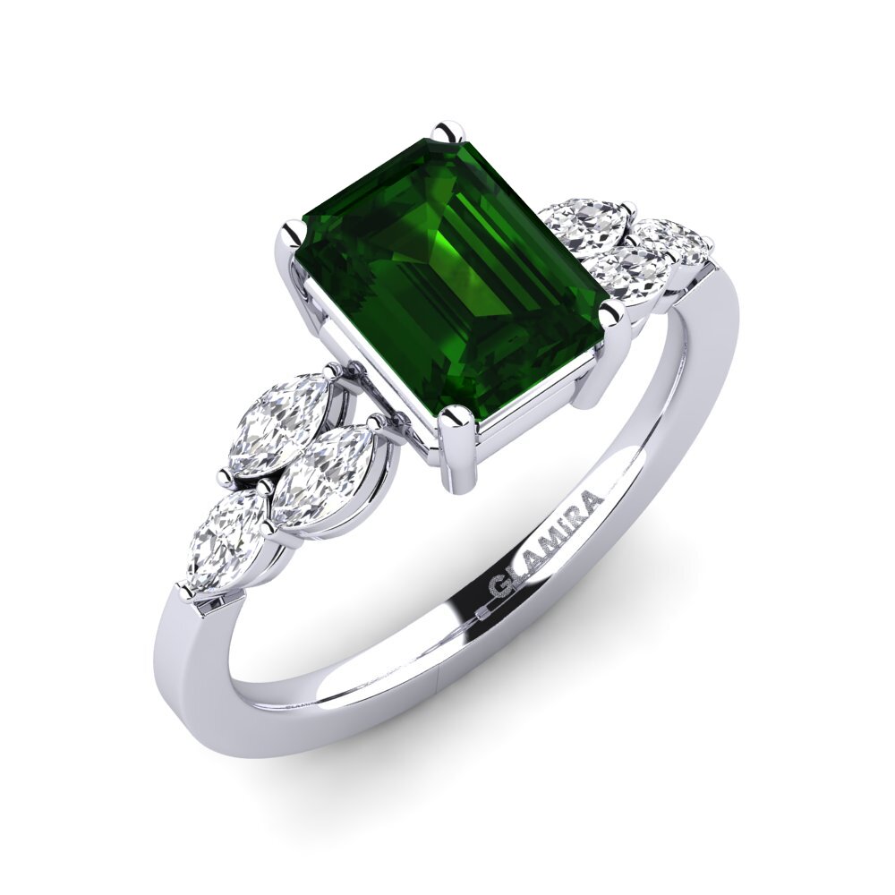 Green Tourmaline Engagement Ring Tarayas