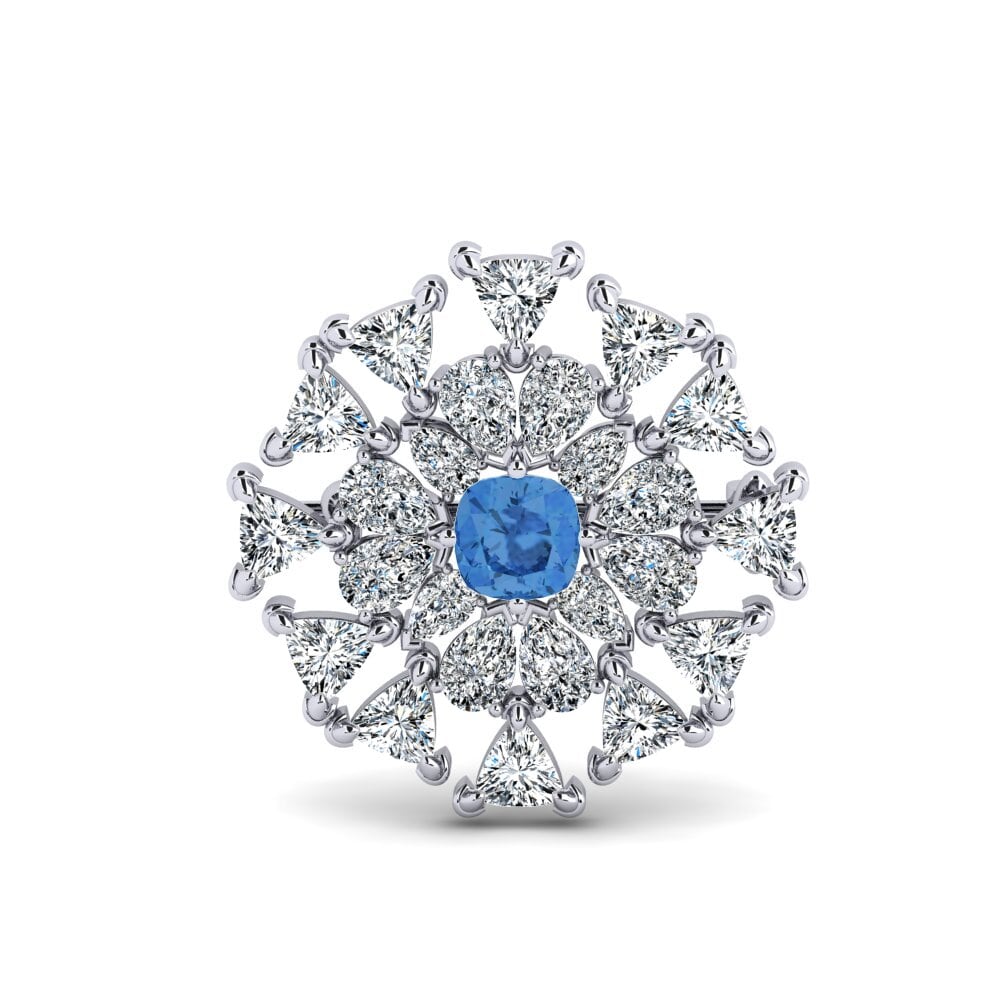 Cojín Circonita Azul Oscuro Broche Anomis