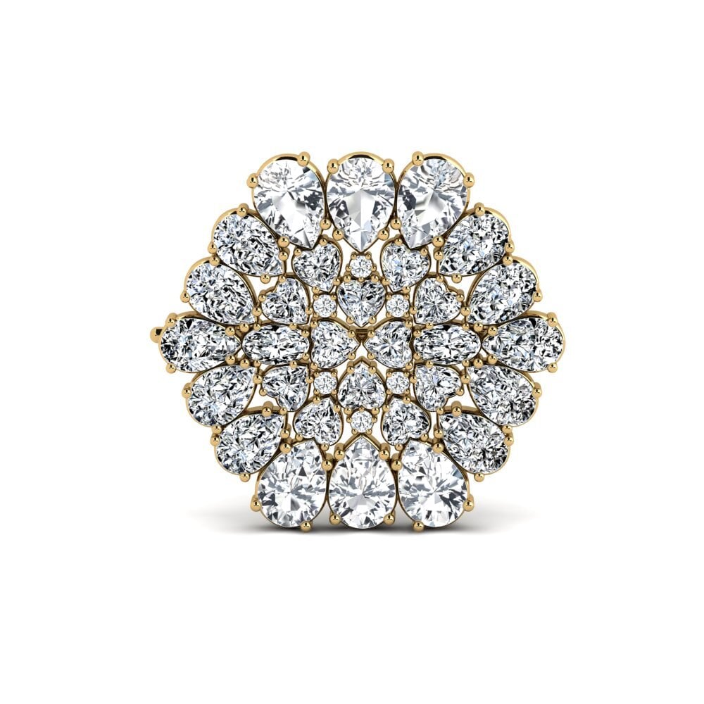 Vàng 14K Đá Zircon Trắng Trâm cài Danuta