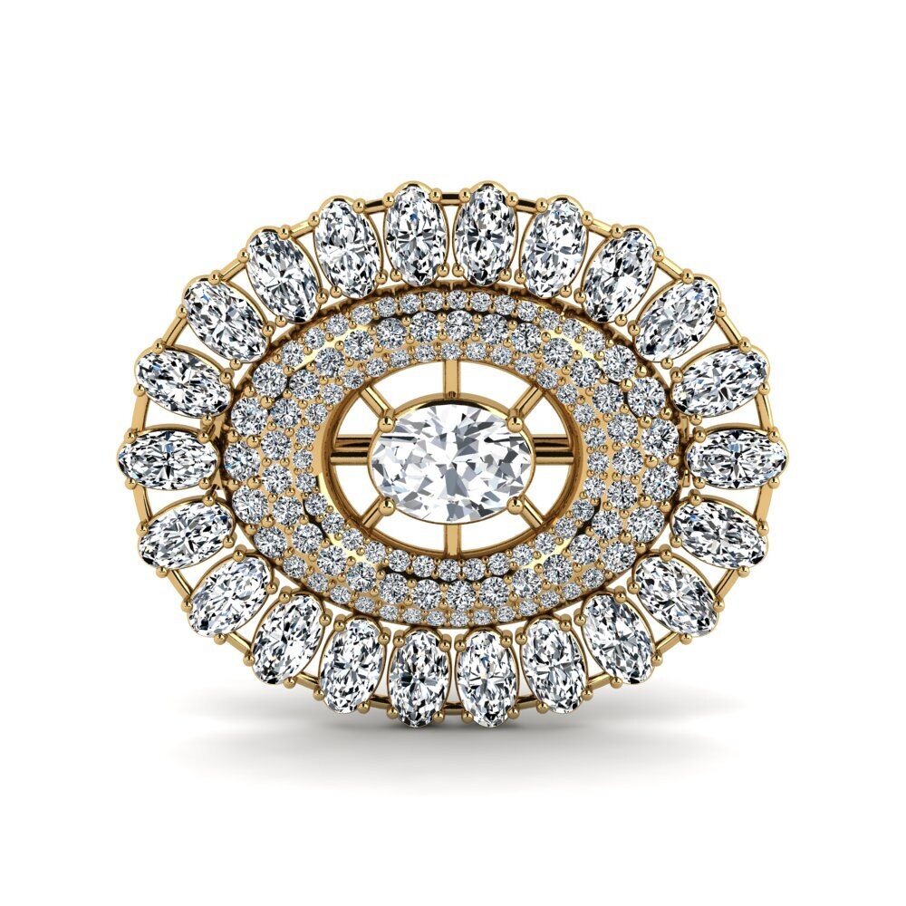 Vàng 14K Đá Zircon Trắng Trâm cài Deberry
