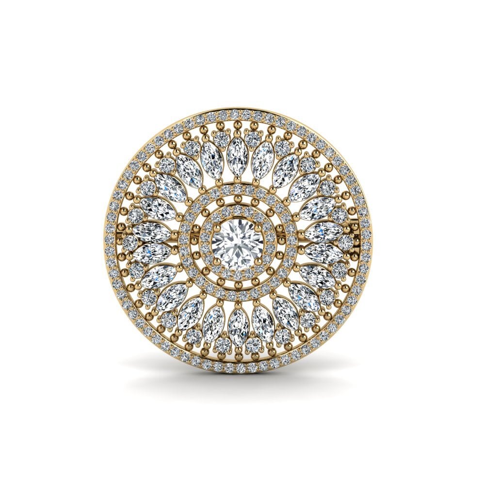 Vàng 14K Đá Zircon Trắng Trâm cài Fidler