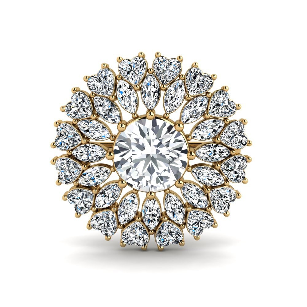 Vàng 14K Đá Zircon Trắng Trâm cài Funk