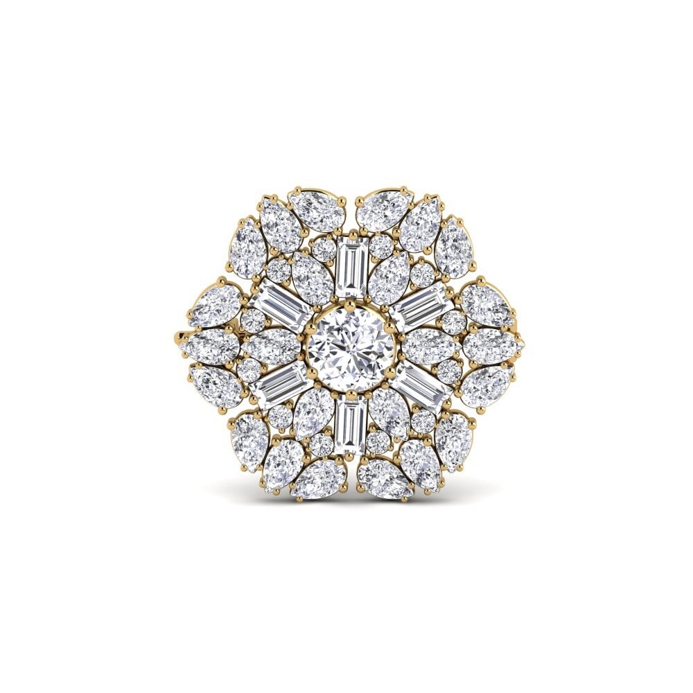 Broche Ancienne En Forme D'étoile - Or Jaune 750 (18 Carats) Avec Onyx Et Diamants - Occasion