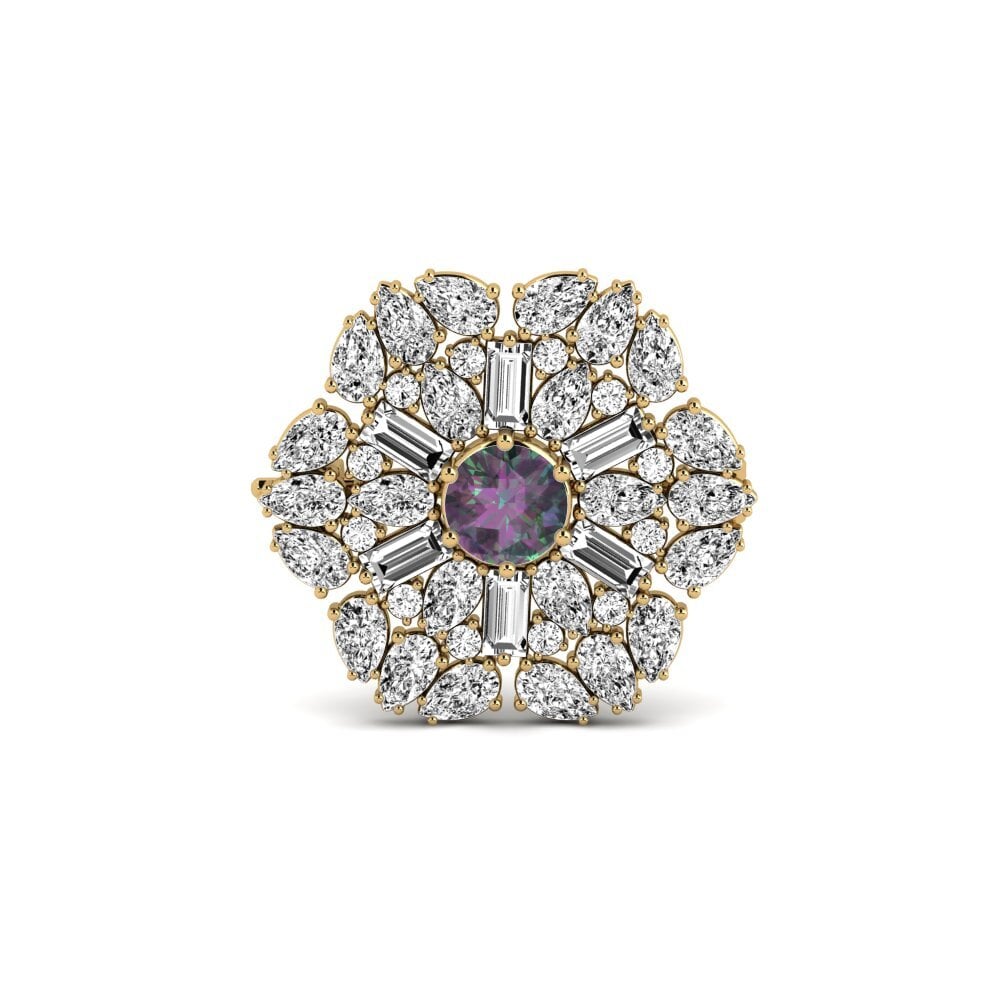 Gelbgold 375 Mystic Topas Brosche Gabbard