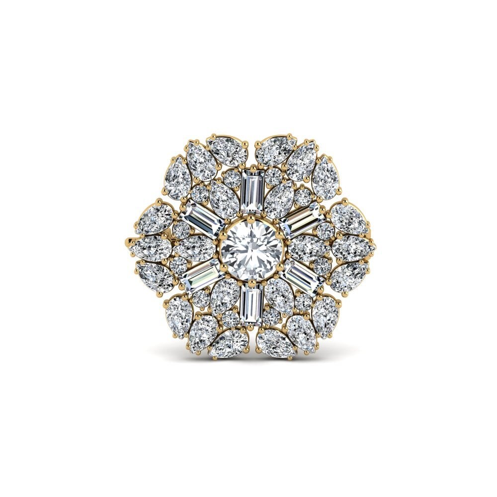 Vàng 14K Đá Zircon Trắng Trâm cài Gabbard