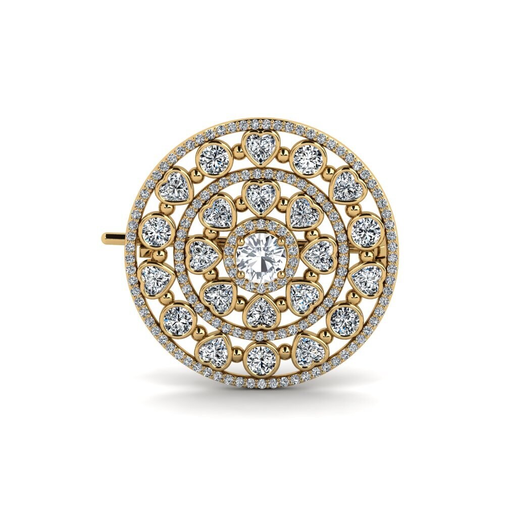 Vàng 14K Đá Zircon Trắng Trâm cài Galentia