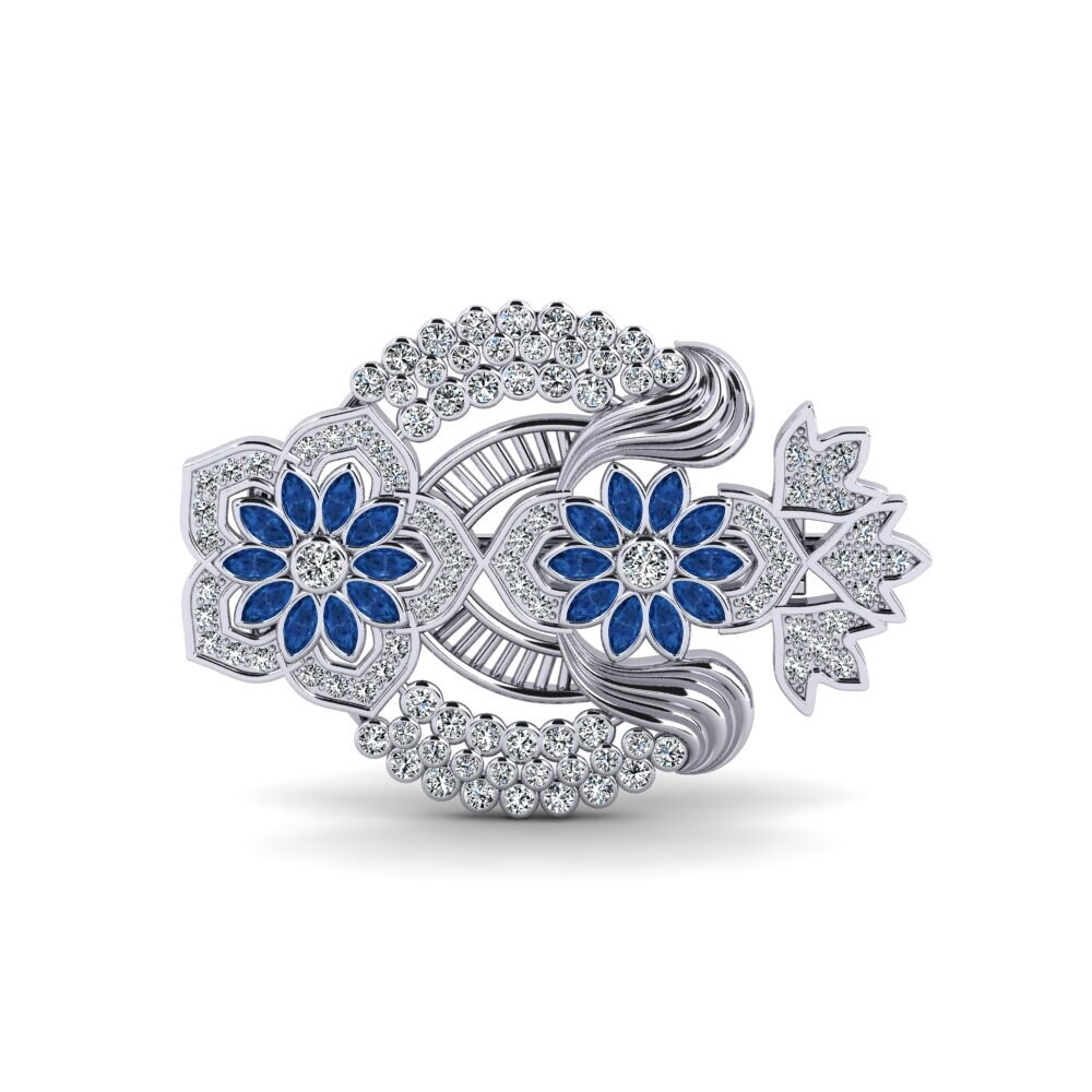 Circonita Azul Oscuro Broche Katia