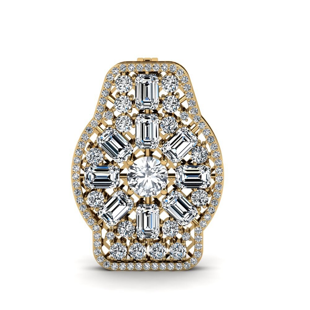 Vàng 14K Đá Zircon Trắng Trâm cài Petrus