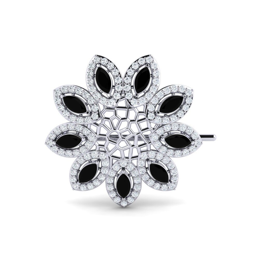 Black Sapphire Brooch Redwine