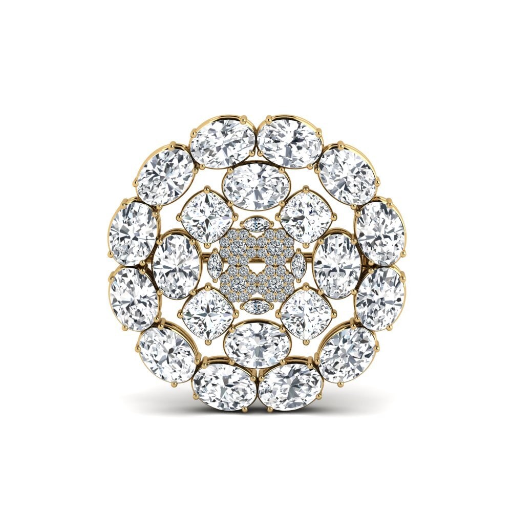 Vàng 14K Đá Zircon Trắng Trâm cài Remer