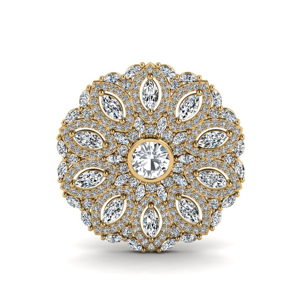 Vàng 14K Đá Zircon Trắng Trâm cài Sadye