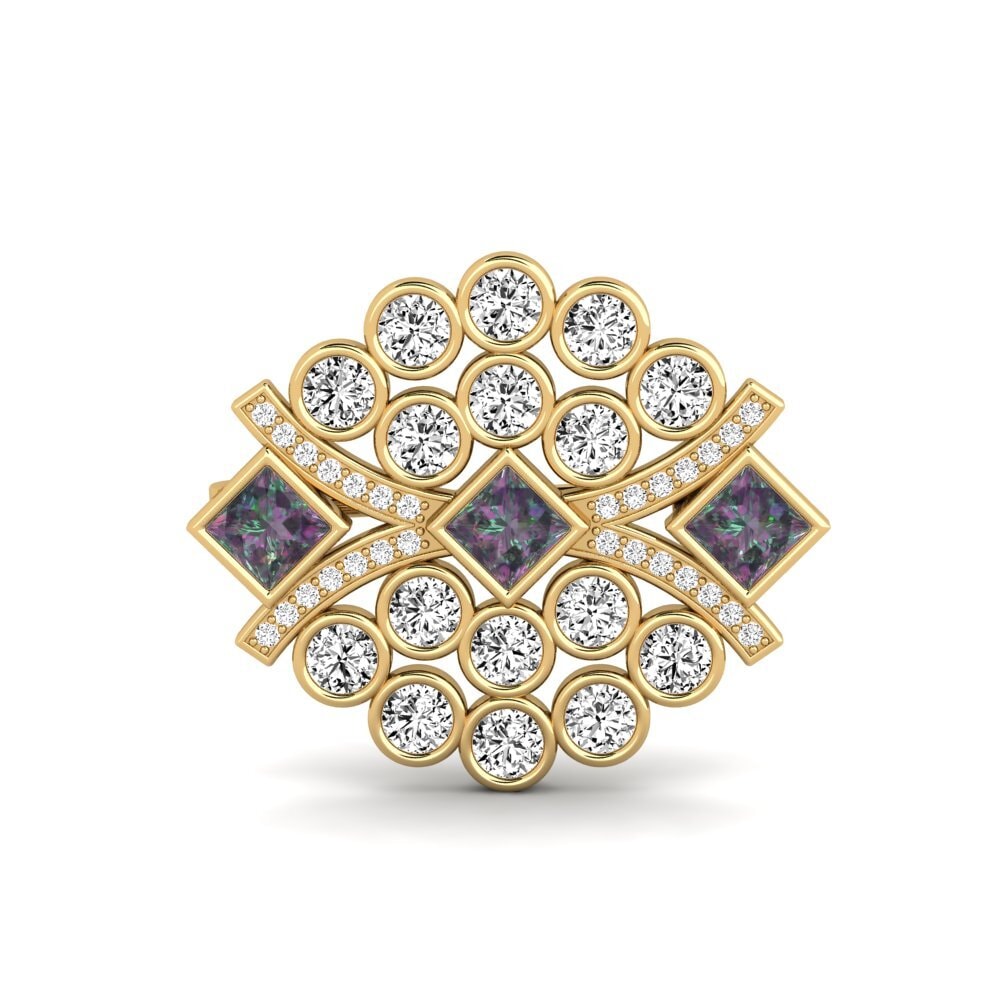 Gelbgold 375 Mystic Topas Brosche Sailin