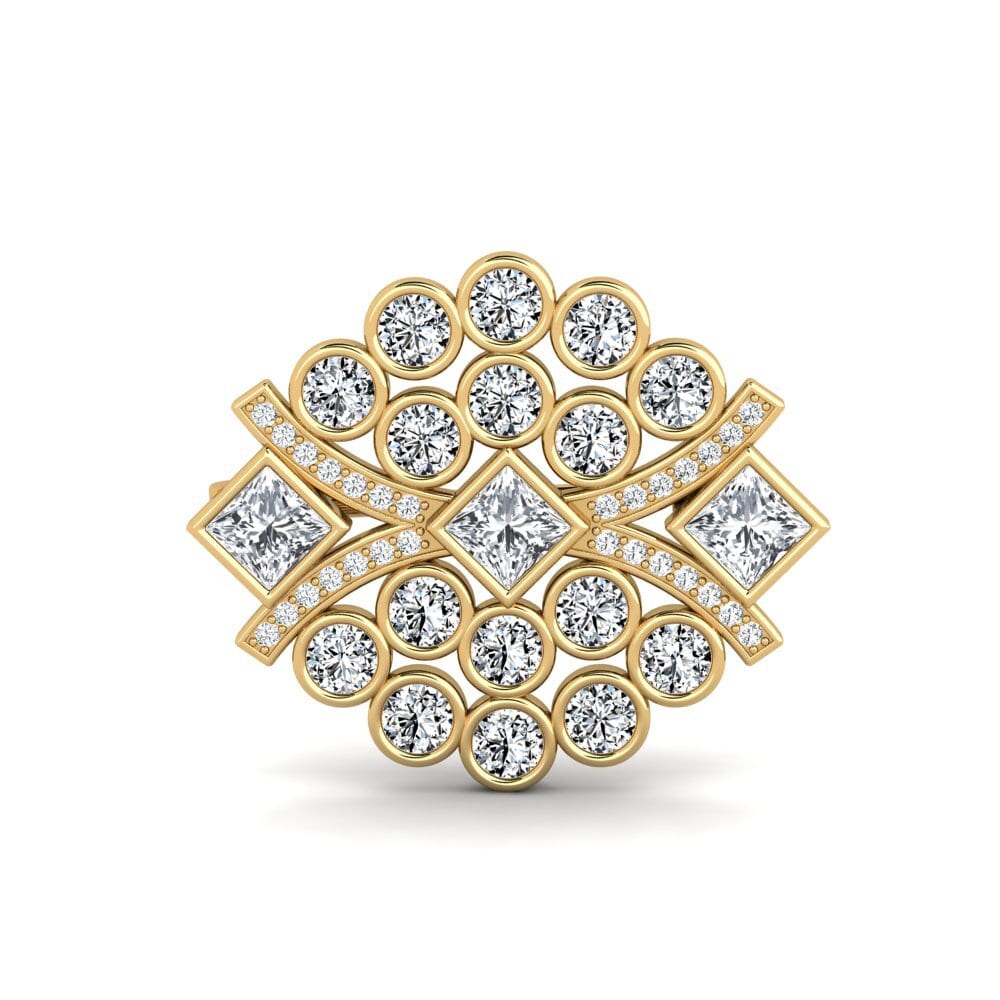Vàng 14K Đá Zircon Trắng Trâm cài Sailin