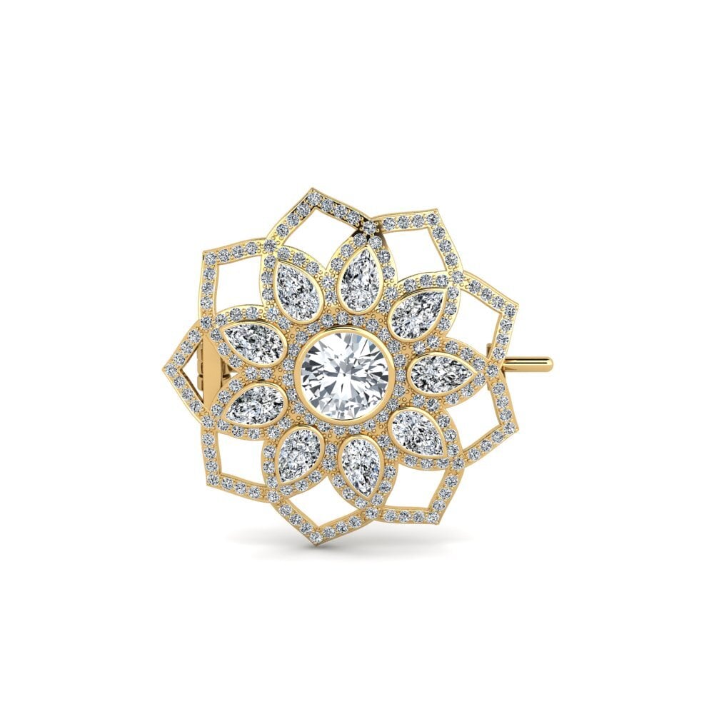 Vàng 14K Đá Zircon Trắng Trâm cài Santonia