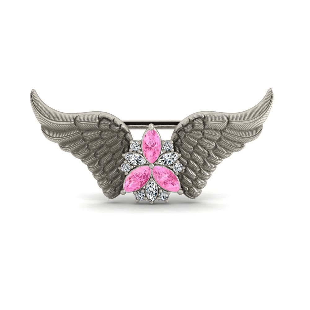 Platino Zafiro Rosado Broche Sarayevo