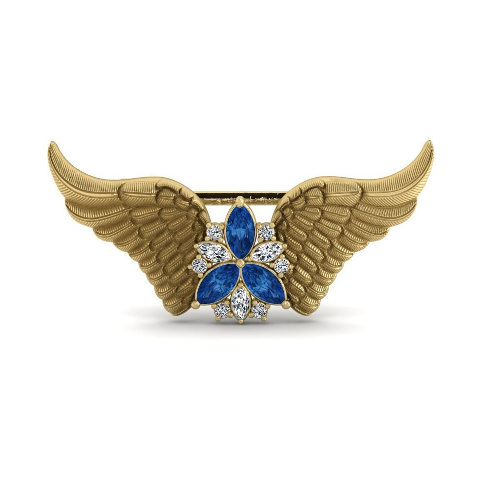 Circonita Azul Oscuro Broche Sarayevo