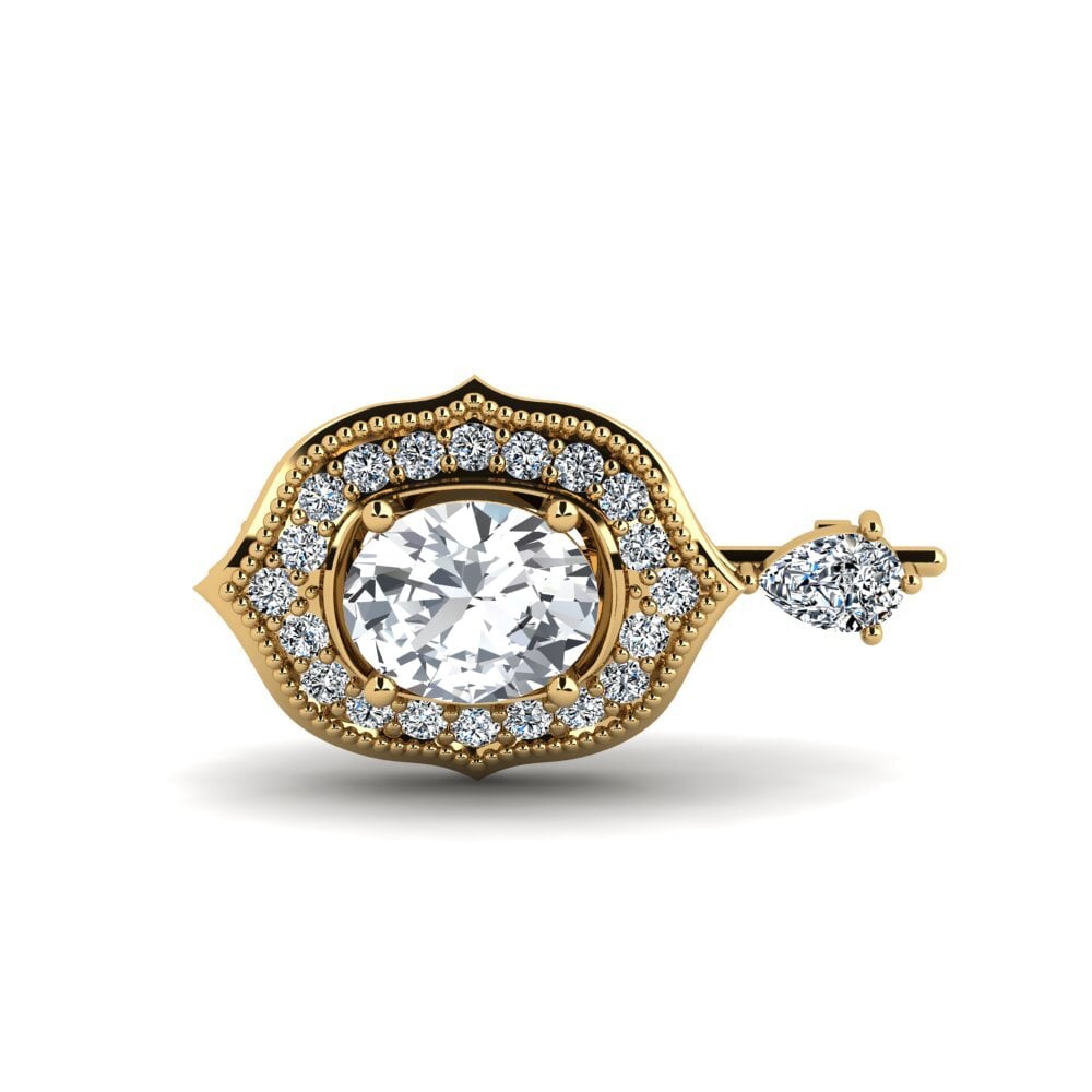 Vàng 14K Đá Zircon Trắng Trâm cài Selbanny