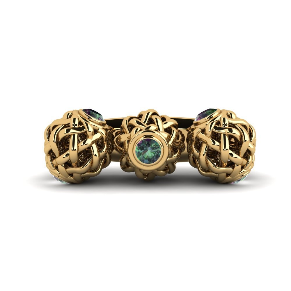 Gelbgold 375 Mystic Topas Brosche Serei