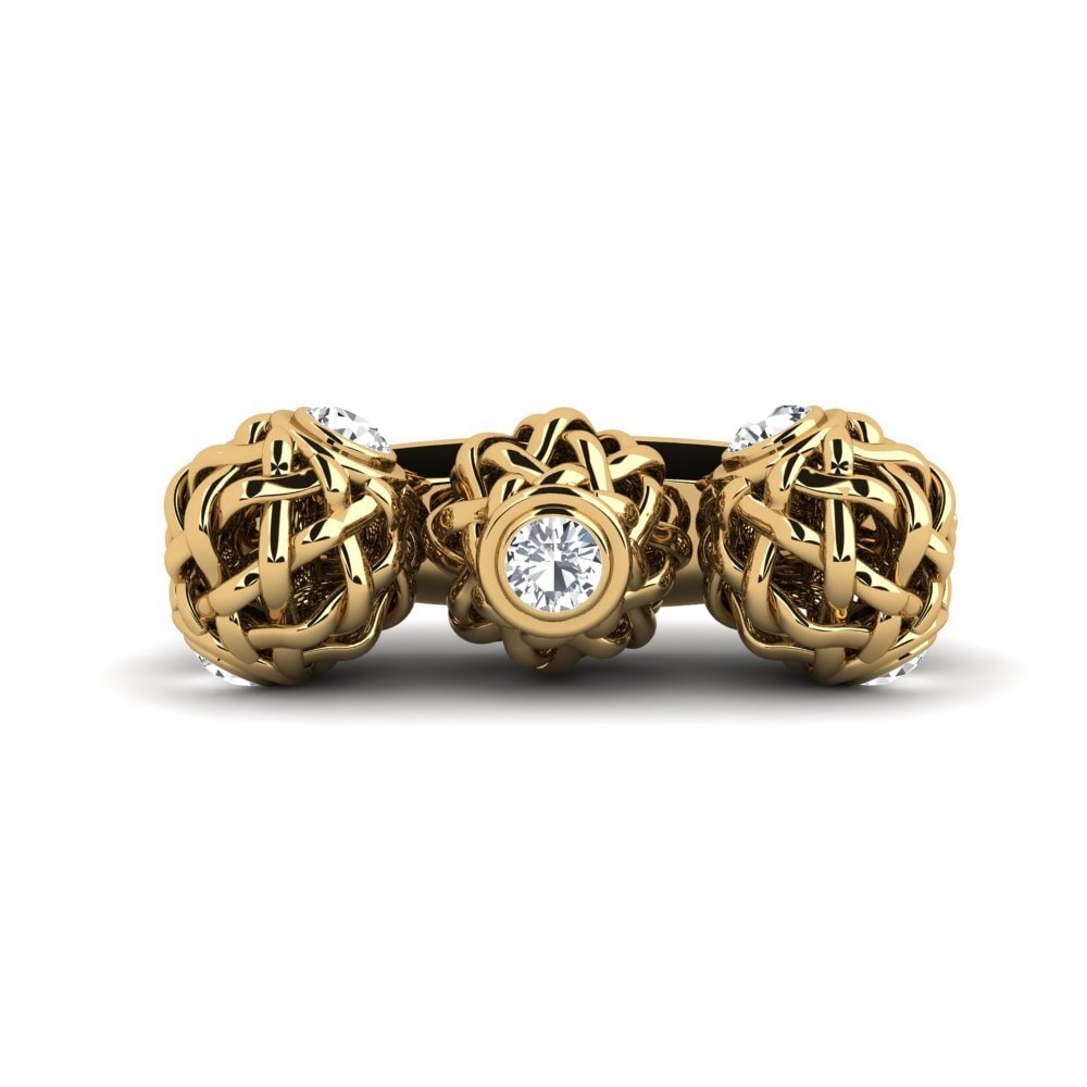 Vàng 14K Đá Zircon Trắng Trâm cài Serei