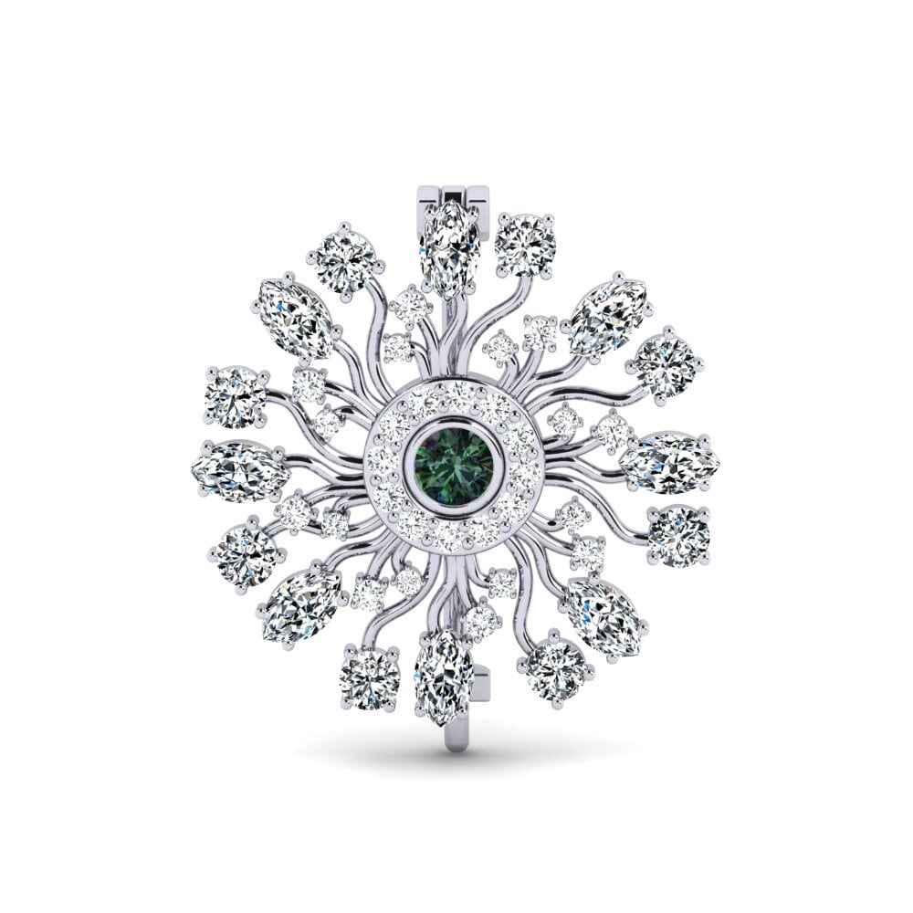 14ct White Gold Mystic Topaz Brooch Sindy