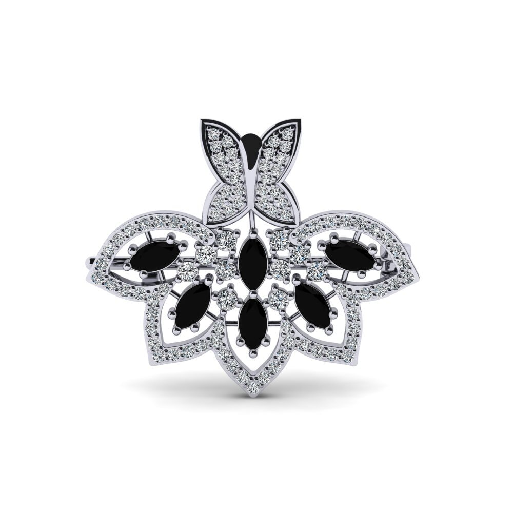 Black Sapphire Brooch Vanloppy
