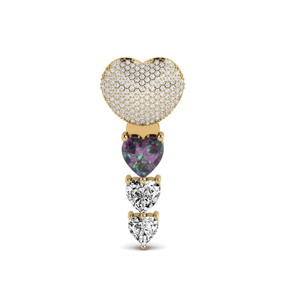 Gelbgold 375 Mystic Topas Brosche Veros