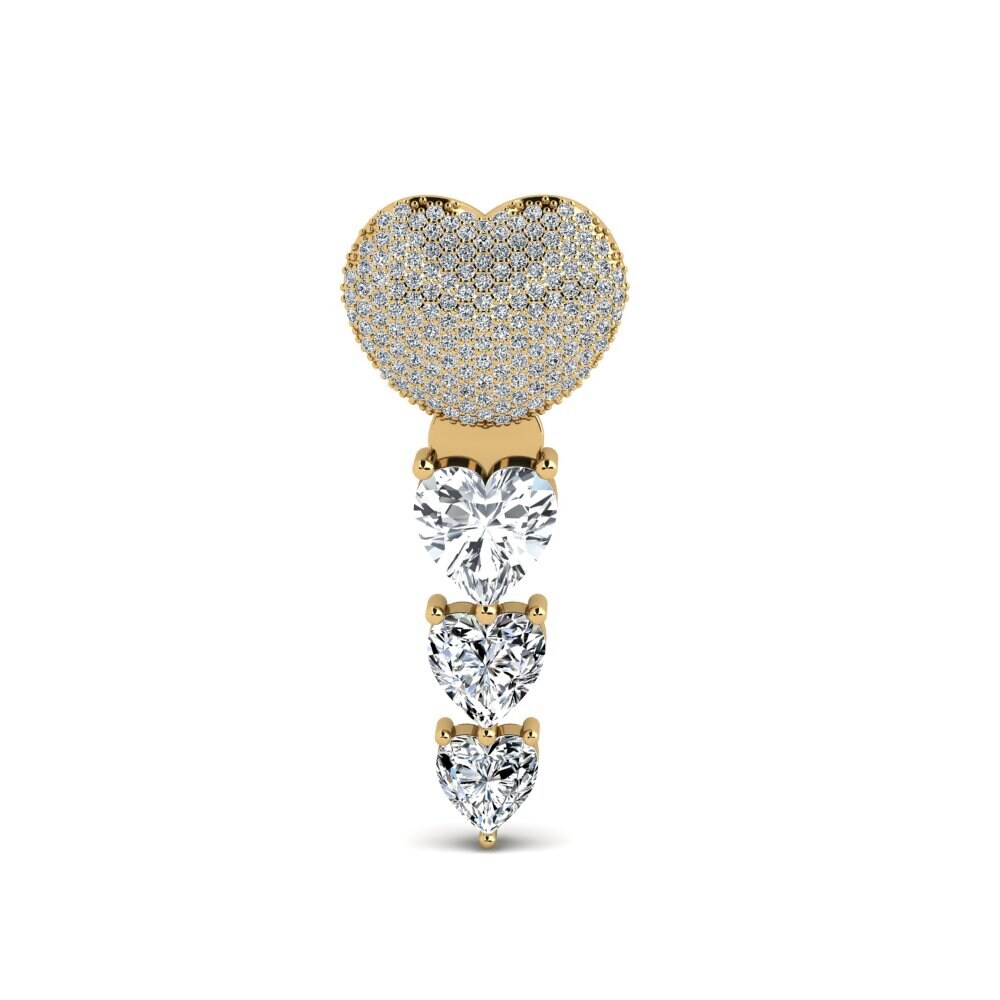 Vàng 14K Đá Zircon Trắng Trâm cài Veros