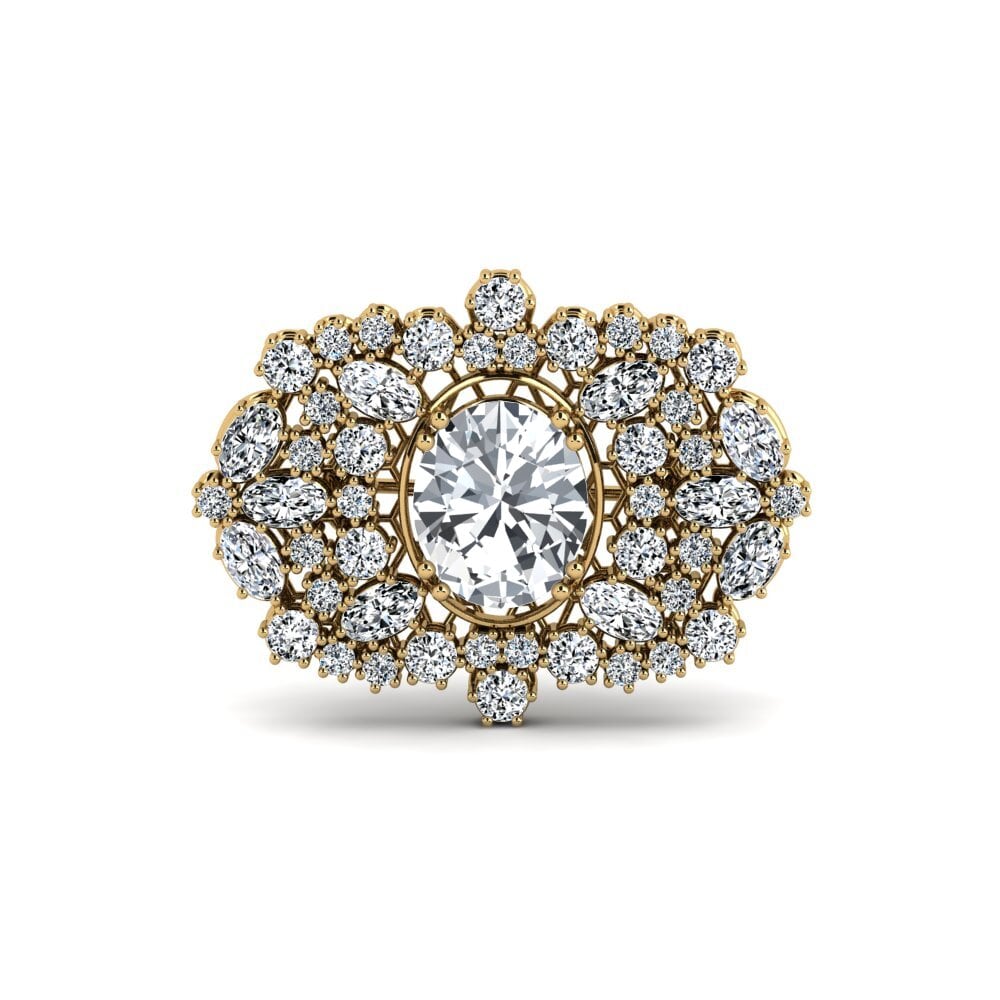 Vàng 14K Đá Zircon Trắng Trâm cài Yorke