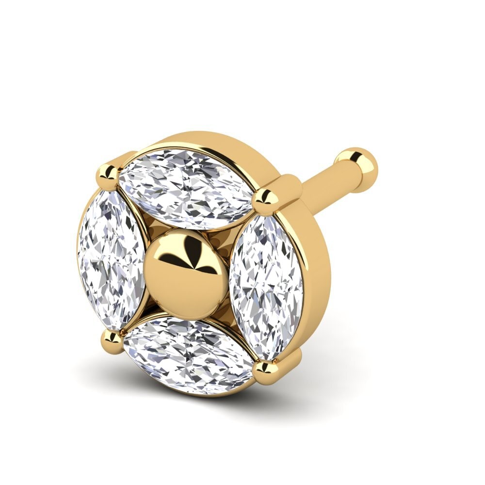 9k Oro Amarillo Diamante cultivado en laboratorio Piercing Nariz Allegrot