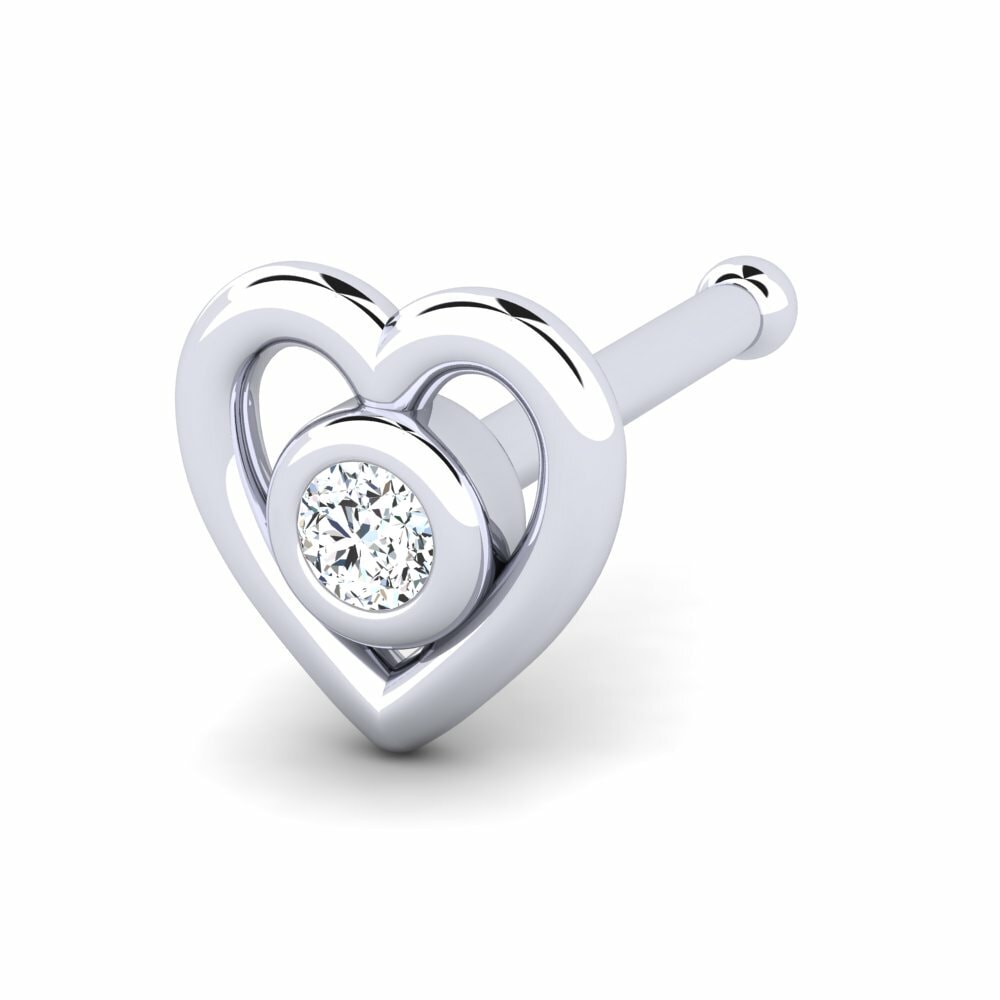 9ct White Gold Nose Pin Amnistie