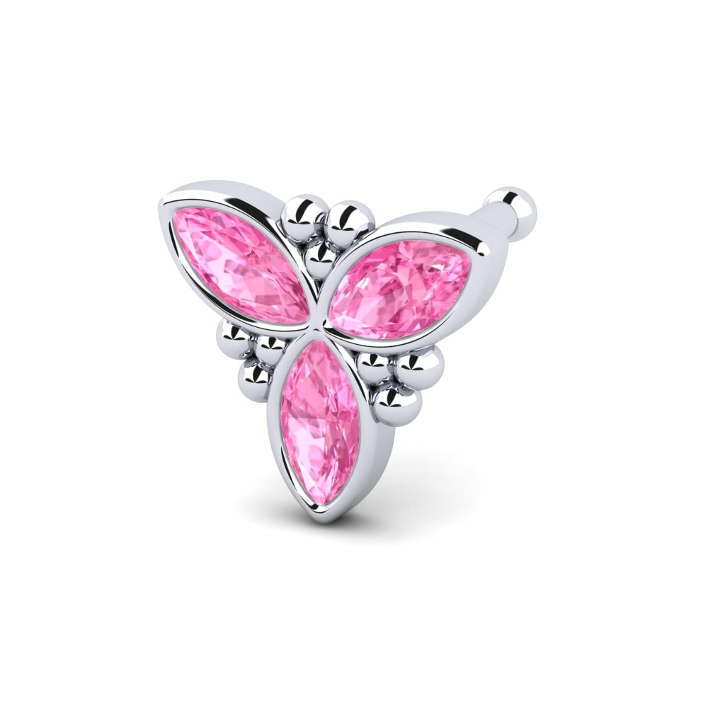 Pink Sapphire Nose Pin Banlieue