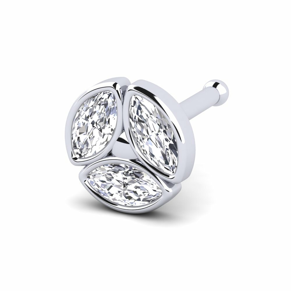 9k White Gold Nose Pin Baquet