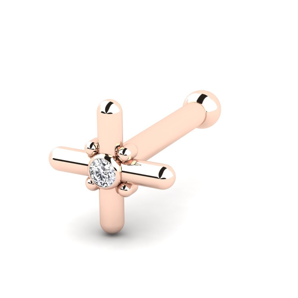 Piercing Red Color Compre GLAMIRA Piercing Nariz Bobbye en corte Redondo 0.006 Quilates ...