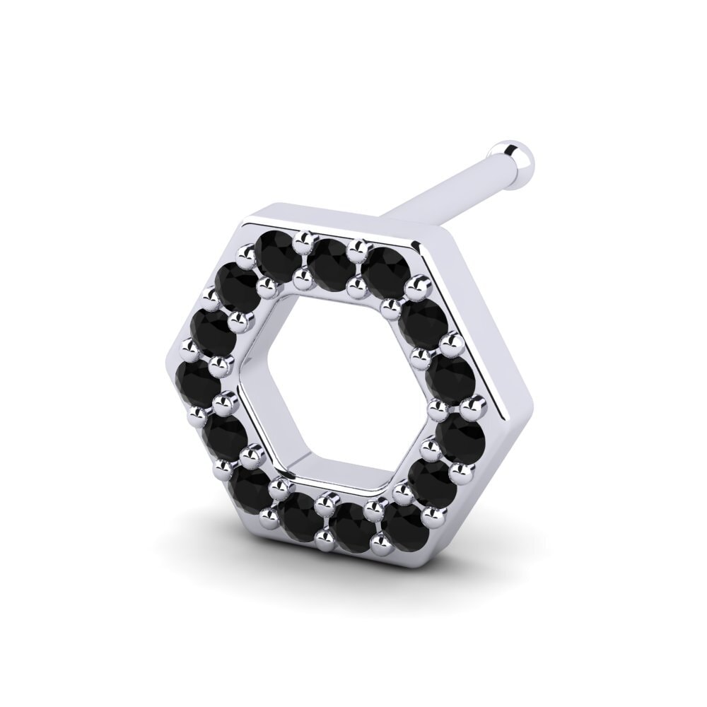 Black Onyx Nose Pin Cuori